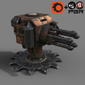 Steampunk Turret Gatling Gun