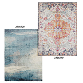 Temple and webster,Monet-Stunning-Rug-CIT-563-BLUE, Bone-and-White-Art-Moderne-Louvre-Rug-EVO-254-WHI
