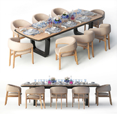 Table and chair Tecninova of the Fortune 2 collection + table setting