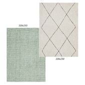 Temple and webster:Jasmine Blue Jute Rug, Ivory & Charcoal Super Soft Moroccan-Style Rug