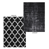 Temple and webster:Manhattan Stylish Hand Made Charcoal Rug, Nivas Moroccan Tile Indoor Outdoor Rug