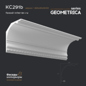 Gypsum cornice - KC291b. Dimensions (262x291x1000). Exclusive decor series "Geometrica".