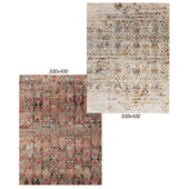 Temple and webster:Grace Silky Patterned Modern Rug, Gold Power Loomed Rug