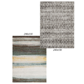 Temple and webster: Cinthia Blue, Yellow & Grey Durable Modern Rug, Silver Art Moderne Palais Rug