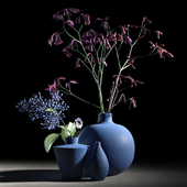 Blue vases set