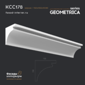 Gypsum cornice Art. KCC178. (150x150x1000). Exclusive decor series "Geometrica".
