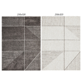 Temple and webster:Charcoal & White Soft Metro Contemporary Rug,  Ivory & Charcoal Super Soft Metro Contemporary Rug