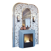 Fireplace, sconce, decor, mirror and murals terrazzo murals (Fireplace sconce mirror and decor memphis 01 YOU)