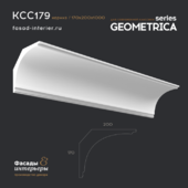 Гипсовый карниз - KCC179. Габарит - 200x170. Эксклюзивная серия декора "Geometrica".