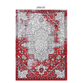 Temple and webster: Light Gray & Red Elise Art Deco Rug