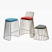 Bride&#39;s Veil Bar & Counter Stool by Phase Design