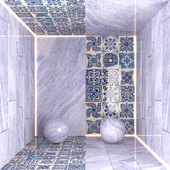 Moroccan Ceramic Tile and Blue Quartz