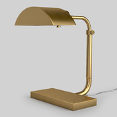 Crate & Barrel Theorem Aged Brass Desk Lamp