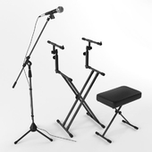 Microphone + keyboard stand + bench