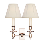 Studio French 2 Light 12 inch Polished Nickel Decorative Wall Light in Tissue Silk