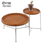 Remy Coffee Table with wine and glasses Low-poly 3D model