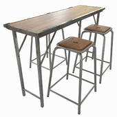 Chehoma. Set of 3 bar stools Team and Folding console table Game time