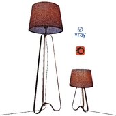 Table and floor lamps, model CAPUCINO, from the company LUCIDE, Belgium.