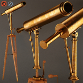 19th C Parisian Brass Telescope