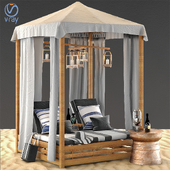 Beach Bed Decoration Lamp with Backpack Bag