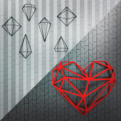 Wall Decor Cristal and Iron Heart