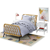 crate and barrel rattan kids bed