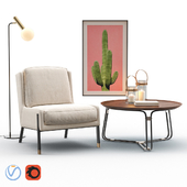Blink Easy Chair - QT Coffee Table - Emery Floor Lamp
