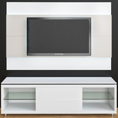 Manhattan Comfort Lincoln White Gloss Floating Wall TV Panel