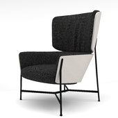 Easy chair, CARISTO HIGH BLACK, factory SP01