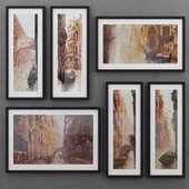 Set of paintings depicting Venice