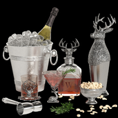 Potterybarn stag bar accessories