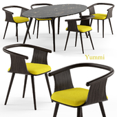 Yuumi chair and Ademar table - Bross Italy
