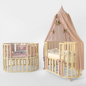 Oval crib "Letto Bambini Elegante" ivory