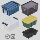 A set of storage containers