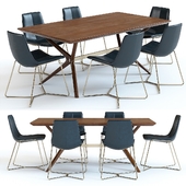 West Elm Wright Table and Slope Chairs