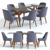 West Elm Jensen Table and Mid-century Chairs
