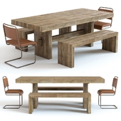 West Elm Emmerson Table and Industrial Chairs