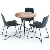 West Elm Wren Bistro Table and Slope Chairs
