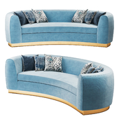 Art Deco Style St. Germain Curved Sofa