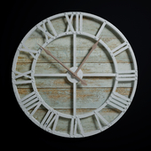 Oversize Gray Rustic Wall Clock