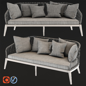 ENDOUME Gray Woven Cord 3-Seater Garden Sofa