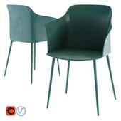 WILL Petrol Blue and Metal Armchair