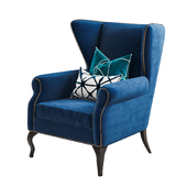 Navy Blue Royal Wing Chair