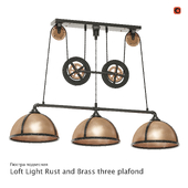 Люстра подвесная Loft Light Rust and Brass three plafond