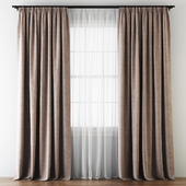 Draped Velvet Tape Curtains with Tulle