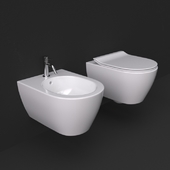 Scarabeo Moon collection wc and bidet wall mounted 5520 and 5521