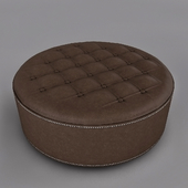 Round Leather Ottoman Foot rest