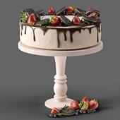 Cake with Strawberries and Oreo