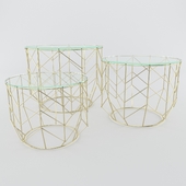 Coffe Table Wire Grid Brass