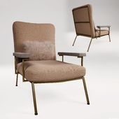 ARM Chair with fur cushion and Brass Pipes
